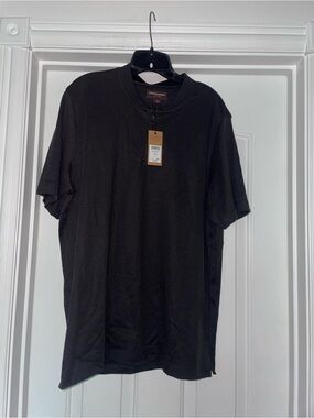 JOHNSTON MURPHY Knit Jacquard Polo In BLACK SZ LARGE NWT